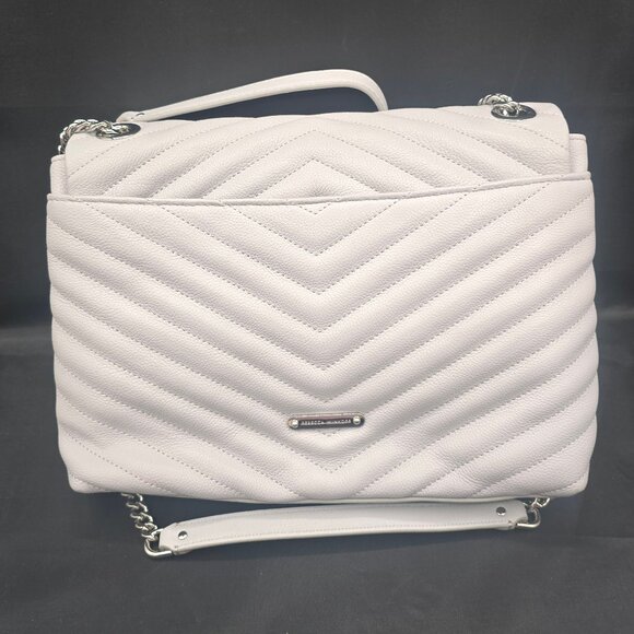Rebecca Minkoff Light Gray Chevron Shoulder Bag - Picture 4 of 14